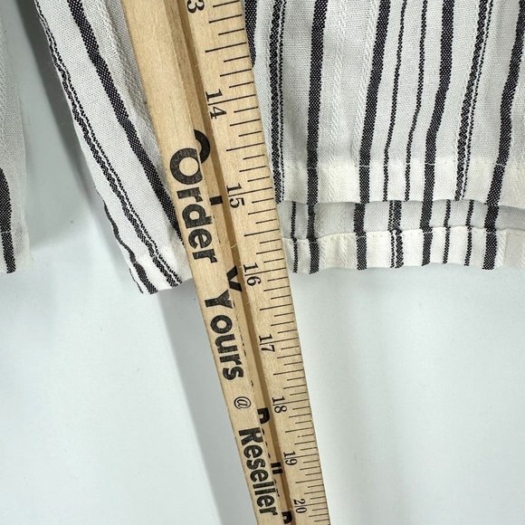 Michael Stars Pants Womens Striped Culottes Seersucker Wide Leg White Black XS - Picture 6 of 13